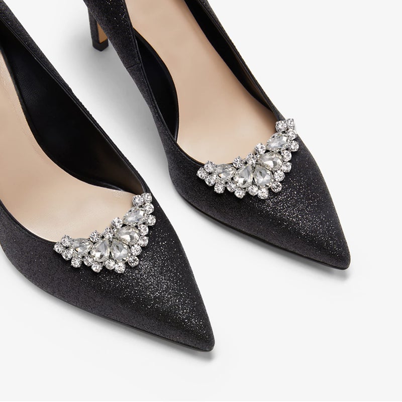 Flyonce Sparkling Rhinestone Crystal Shoe Clips Wedding Party Boots Decoration Shoes Charms 2 Pcs - Image 2